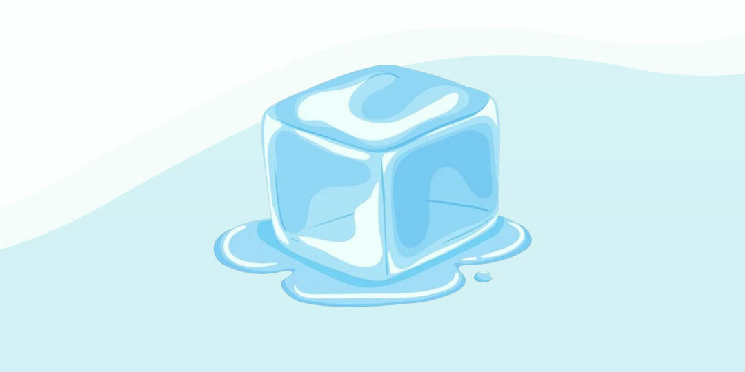 a melting ice cube